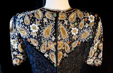 Load image into Gallery viewer, 1980s Sequin and Silk Cocktail Dress Size Size Medium Kargo Fresh