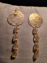 Load image into Gallery viewer, Handmade Abstract acrylic and cowrie chain clip on earrings