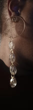 Load image into Gallery viewer, Handmade Abstract acrylic and cowrie chain clip on earrings