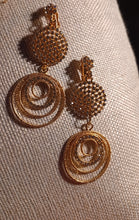 Load image into Gallery viewer, Clip on handmade rhinestone dangle earrings