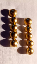 Load image into Gallery viewer, Handmade gold wood bead necklace set with clip on earrings