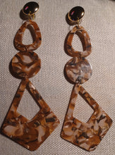 Load image into Gallery viewer, Giant Handmade Abstract acrylic  clip on earrings