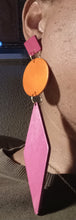 Load image into Gallery viewer, Handmade geometric woof clip on earrings