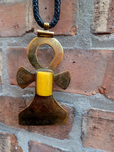 Load image into Gallery viewer, Vintage Large Brass Ankh Necklace