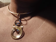 Load image into Gallery viewer, Abstract spiral wire necklace bracelet and clip on earrings set