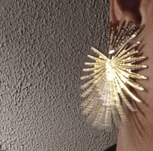 Load image into Gallery viewer, Abstract art deco atomic burst clip on earrings