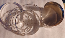 Load image into Gallery viewer, Set of 10 Chunky silver boho Bangles