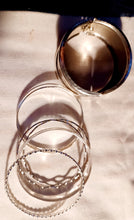 Load image into Gallery viewer, Set of 10 Chunky silver boho Bangles