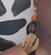 Load image into Gallery viewer, Handmade brass gye nyame clip on earrings