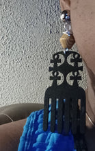 Load image into Gallery viewer, Handmade Clip on ankh afro pick earrings