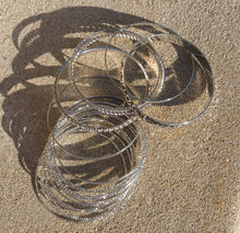 Load image into Gallery viewer, Set of 20 boho Silver metal bangles