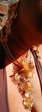 Load image into Gallery viewer, Runway glam filigree metal gold flower necklace and earrings set (clip on earrings)