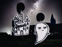 Load image into Gallery viewer, 3d acrylic pop art Halloween clip on earrings Kargo Fresh