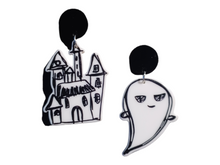 Load image into Gallery viewer, 3d acrylic pop art Halloween clip on earrings Kargo Fresh