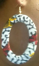 Load image into Gallery viewer, Abstract Ankara Fabric Hoop Earrings Kargo Fresh