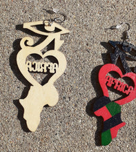 Load image into Gallery viewer, Abstract Eye of Horus Wooden Earrings Kargo Fresh