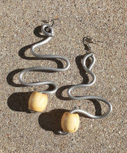 Load image into Gallery viewer, Abstract Galvanized Metal and Wood Earrings Kargo Fresh