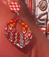 Load image into Gallery viewer, Abstract Graffiti Print Wooden Earrings Kargo Fresh