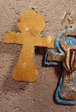 Load image into Gallery viewer, Abstract Handpainted Ankh Earrings Kargo Fresh