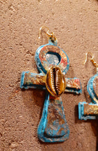Load image into Gallery viewer, Abstract Handpainted Ankh Earrings Kargo Fresh