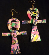Load image into Gallery viewer, Abstract Handpainted Ankh Earrings Kargo Fresh