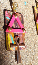 Load image into Gallery viewer, Abstract Handpainted Ankh Pyramid and Pharaoh Earrings Kargo Fresh