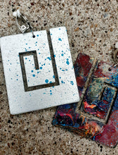 Load image into Gallery viewer, Abstract Handpainted Design Wooden Clip on Earrings Kargo Fresh