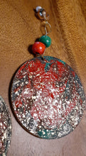 Load image into Gallery viewer, Abstract Handpainted Design Wooden Clip on Earrings Kargo Fresh