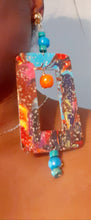 Load image into Gallery viewer, Abstract Handpainted Design Wooden Clip on Earrings Kargo Fresh