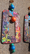 Load image into Gallery viewer, Abstract Handpainted Design Wooden Clip on Earrings Kargo Fresh