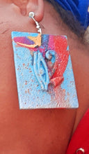 Load image into Gallery viewer, Abstract Handpainted Eye of Horus Wood Earrings Kargo Fresh