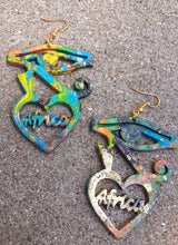 Load image into Gallery viewer, Abstract Handpainted Eye of Horus Wood Earrings Kargo Fresh