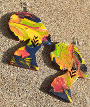 Load image into Gallery viewer, Abstract handpainted Afrocentric AFRO QUEEN Earrings Kargo Fresh