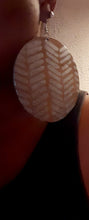 Load image into Gallery viewer, Abstract handpainted Mudcloth print Wooden Earrings Kargo Fresh