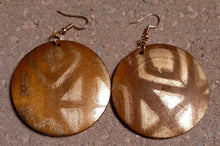 Load image into Gallery viewer, Abstract handpainted Mudcloth print Wooden Earrings Kargo Fresh