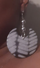 Load image into Gallery viewer, Abstract handpainted Mudcloth print Wooden Earrings Kargo Fresh