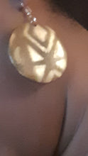 Load image into Gallery viewer, Abstract handpainted Mudcloth print Wooden Earrings Kargo Fresh
