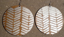 Load image into Gallery viewer, Abstract handpainted Mudcloth print Wooden Earrings Kargo Fresh