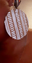 Load image into Gallery viewer, Abstract handpainted Mudcloth print Wooden Earrings Kargo Fresh