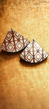 Load image into Gallery viewer, Abstract handpainted Mudcloth print Wooden Earrings Kargo Fresh