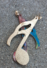 Load image into Gallery viewer, Abstract handpainted Music Note Wooden Earrings Kargo Fresh