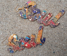 Load image into Gallery viewer, Abstract handpainted Soul Statement Wooden Earrings Kargo Fresh