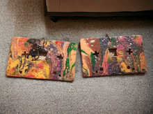 Load image into Gallery viewer, Abstract handpainted Wooden Cassette Tape Earrings Kargo Fresh