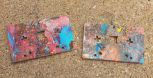 Load image into Gallery viewer, Abstract handpainted Wooden Cassette Tape Earrings Kargo Fresh