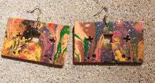 Load image into Gallery viewer, Abstract handpainted Wooden Cassette Tape Earrings Kargo Fresh