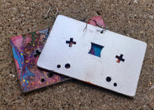 Load image into Gallery viewer, Abstract handpainted Wooden Cassette Tape Earrings Kargo Fresh