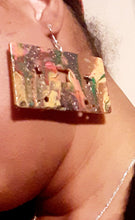 Load image into Gallery viewer, Abstract handpainted Wooden Cassette Tape Earrings Kargo Fresh