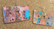 Load image into Gallery viewer, Abstract handpainted Wooden Cassette Tape Earrings Kargo Fresh