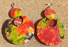 Load image into Gallery viewer, Abstract handpainted Wooden Earrings Kargo Fresh