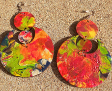 Load image into Gallery viewer, Abstract handpainted Wooden Earrings Kargo Fresh